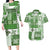 Hawaiian Quilt Couples Matching Long Sleeve Bodycon Dress and Hawaiian Shirt Tiki Tropical Retro Green Version LT14 Green - Polynesian Pride