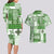 Hawaiian Quilt Couples Matching Long Sleeve Bodycon Dress and Hawaiian Shirt Tiki Tropical Retro Green Version LT14 - Polynesian Pride