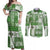 Hawaiian Quilt Couples Matching Off Shoulder Maxi Dress and Long Sleeve Button Shirt Tiki Tropical Retro Green Version LT14 Green - Polynesian Pride