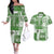 Hawaiian Quilt Couples Matching Off The Shoulder Long Sleeve Dress and Hawaiian Shirt Tiki Tropical Retro Green Version LT14 Green - Polynesian Pride