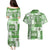 Hawaiian Quilt Couples Matching Puletasi Dress and Hawaiian Shirt Tiki Tropical Retro Green Version LT14 - Polynesian Pride