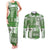 Hawaiian Quilt Couples Matching Tank Maxi Dress and Long Sleeve Button Shirt Tiki Tropical Retro Green Version LT14 Green - Polynesian Pride