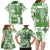 Hawaiian Quilt Family Matching Long Sleeve Bodycon Dress and Hawaiian Shirt Tiki Tropical Retro Green Version LT14 - Polynesian Pride