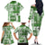 Hawaiian Quilt Family Matching Off Shoulder Long Sleeve Dress and Hawaiian Shirt Tiki Tropical Retro Green Version LT14 - Polynesian Pride