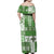 Hawaiian Quilt Family Matching Off Shoulder Maxi Dress and Hawaiian Shirt Tiki Tropical Retro Green Version LT14 - Polynesian Pride