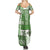 Hawaiian Quilt Family Matching Summer Maxi Dress and Hawaiian Shirt Tiki Tropical Retro Green Version LT14 - Polynesian Pride