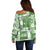 Hawaiian Quilt Off Shoulder Sweater Tiki Tropical Retro Green Version LT14 - Polynesian Pride