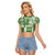 Hawaiian Quilt Raglan Cropped T Shirt Tiki Tropical Retro Green Version LT14 Female Green - Polynesian Pride