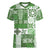 Hawaiian Quilt Women V Neck T Shirt Tiki Tropical Retro Green Version LT14 Female Green - Polynesian Pride