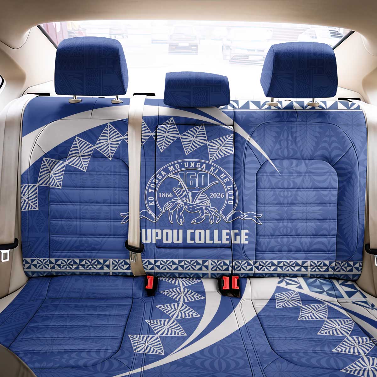 Tonga Tupou College Toloa Back Car Seat Cover 160 Years Anniversary Tongan Ngatu Pattern LT14 - Polynesian Pride