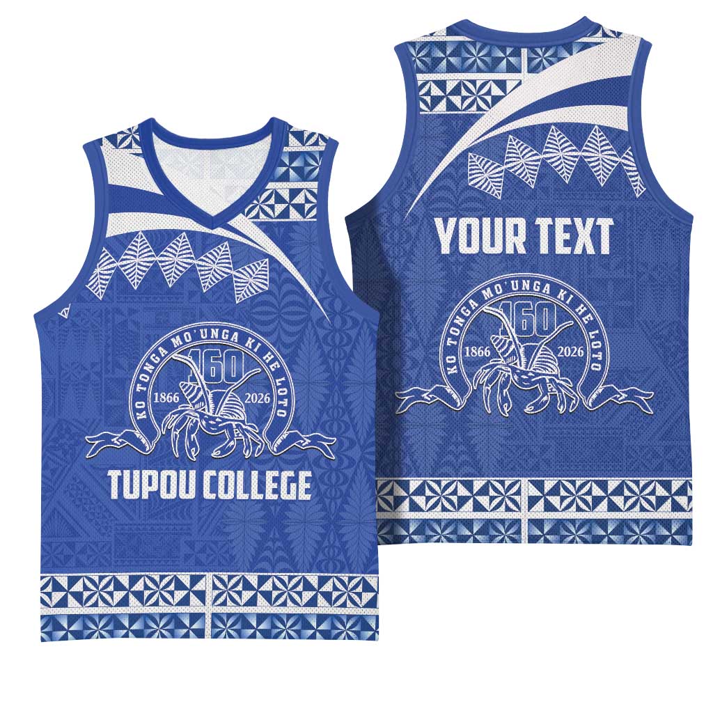 Personalised Tonga Tupou College Toloa Basketball Jersey 160 Years Anniversary Tongan Ngatu Pattern LT14 - Polynesian Pride