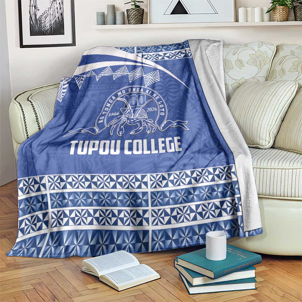 Tonga Tupou College Toloa Blanket 160 Years Anniversary Tongan Ngatu Pattern LT14 Blue - Polynesian Pride