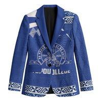 Personalised Tonga Tupou College Toloa Blazer 160 Years Anniversary Tongan Ngatu Pattern LT14 Unisex Blue - Polynesian Pride