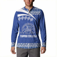 Personalised Tonga Tupou College Toloa Button Sweatshirt 160 Years Anniversary Tongan Ngatu Pattern LT14 - Polynesian Pride