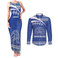 Personalised Tonga Tupou College Toloa Couples Matching Tank Maxi Dress and Long Sleeve Button Shirt 160 Years Anniversary Tongan Ngatu Pattern