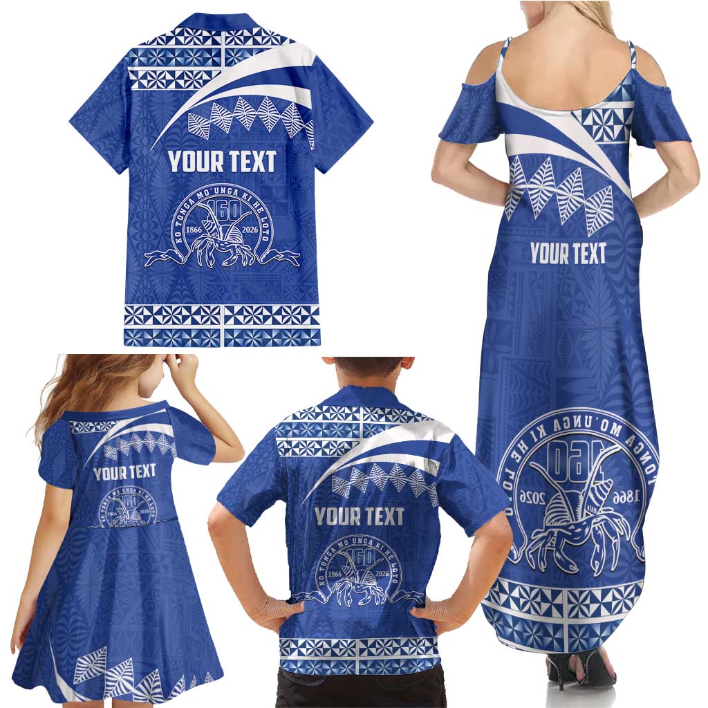 Personalised Tonga Tupou College Toloa Family Matching Summer Maxi Dress and Hawaiian Shirt 160 Years Anniversary Tongan Ngatu Pattern