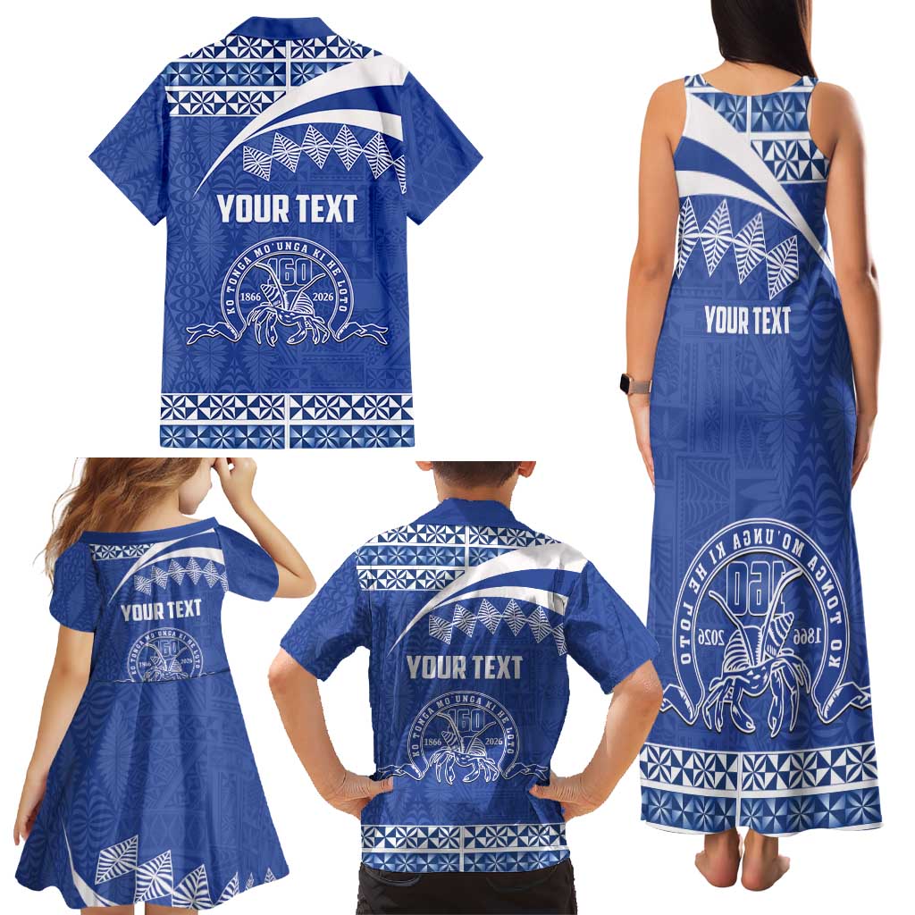 Personalised Tonga Tupou College Toloa Family Matching Tank Maxi Dress and Hawaiian Shirt 160 Years Anniversary Tongan Ngatu Pattern
