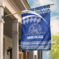 Tonga Tupou College Toloa Garden Flag 160 Years Anniversary Tongan Ngatu Pattern LT14 House Flag Blue - Polynesian Pride