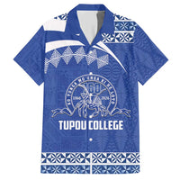 Personalised Tonga Tupou College Toloa Hawaiian Shirt 160 Years Anniversary Tongan Ngatu Pattern LT14 Blue - Polynesian Pride