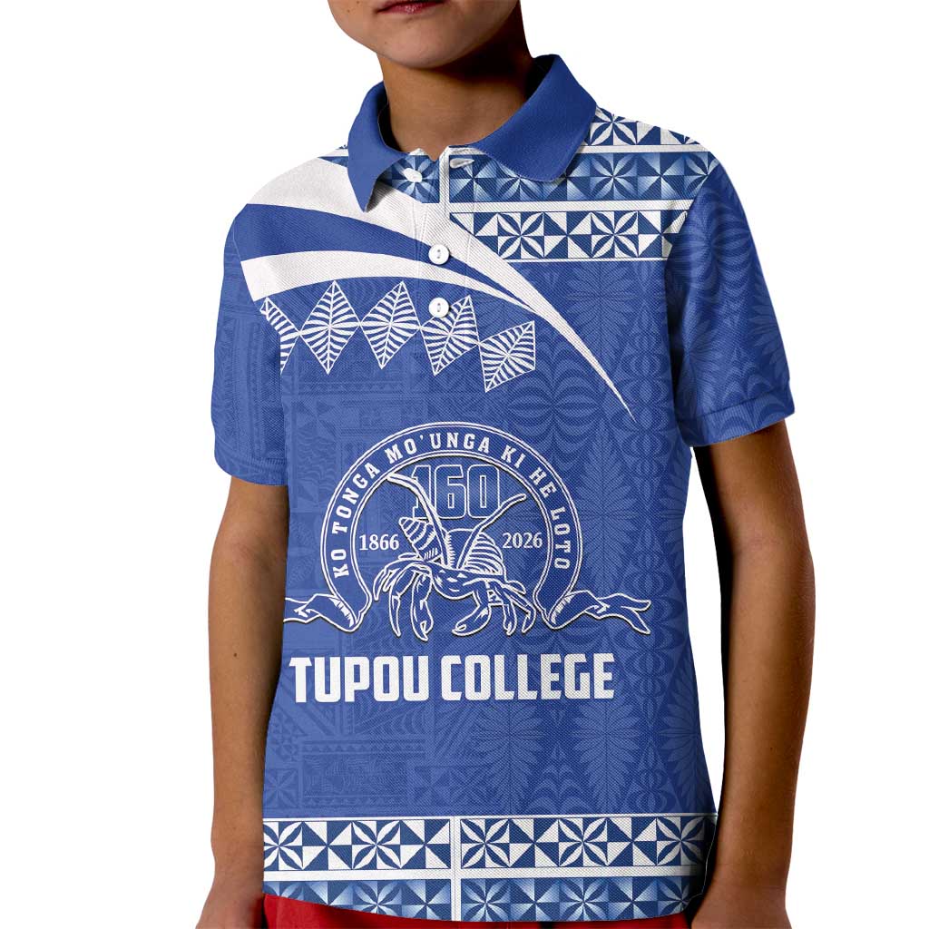 Personalised Tonga Tupou College Toloa Kid Polo Shirt 160 Years Anniversary Tongan Ngatu Pattern