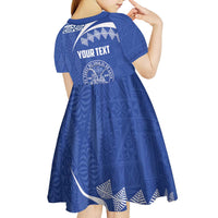 Personalised Tonga Tupou College Toloa Kid Short Sleeve Dress 160 Years Anniversary Tongan Ngatu Pattern
