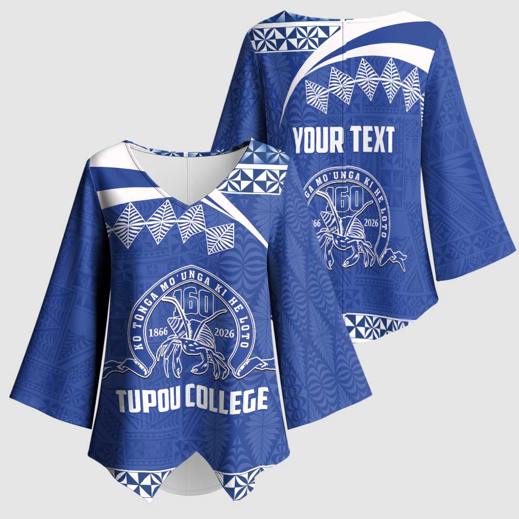 Personalised Tonga Tupou College Toloa Kimono Sleeve Blouse 160 Years Anniversary Tongan Ngatu Pattern LT14 - Polynesian Pride