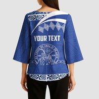 Personalised Tonga Tupou College Toloa Kimono Sleeve Blouse 160 Years Anniversary Tongan Ngatu Pattern LT14 - Polynesian Pride