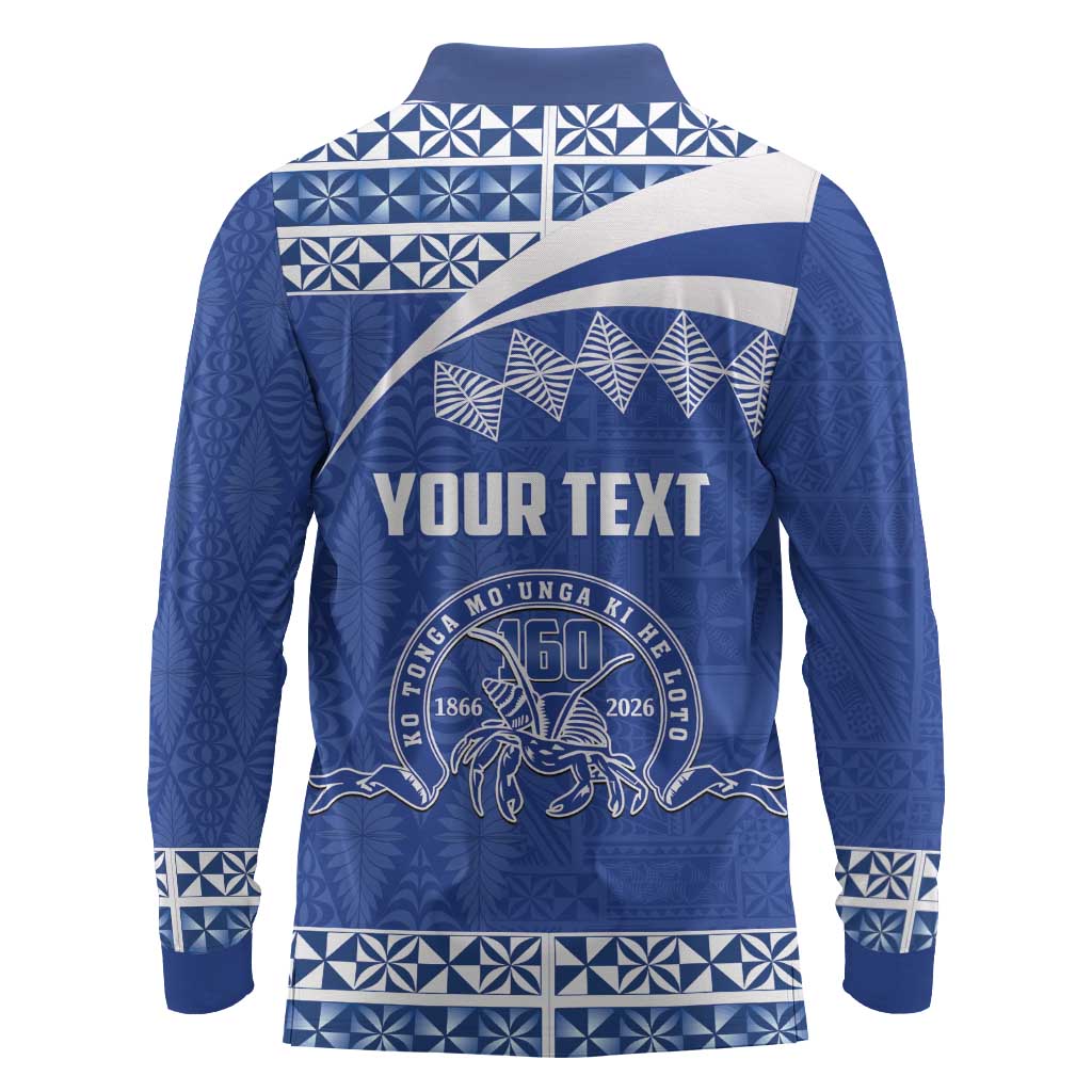 Personalised Tonga Tupou College Toloa Long Sleeve Polo Shirt 160 Years Anniversary Tongan Ngatu Pattern LT14 - Polynesian Pride