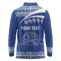 Personalised Tonga Tupou College Toloa Long Sleeve Polo Shirt 160 Years Anniversary Tongan Ngatu Pattern LT14 - Polynesian Pride