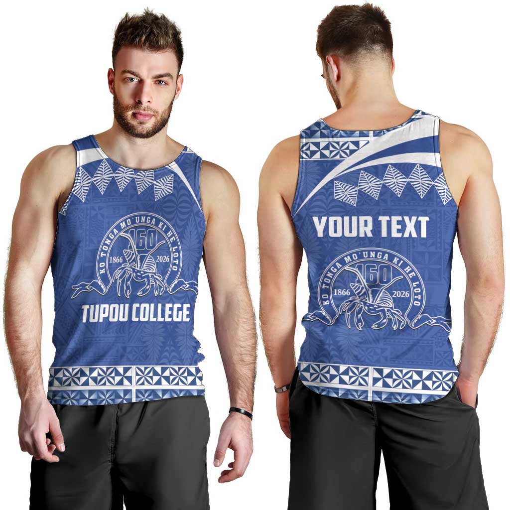 Personalised Tonga Tupou College Toloa Men Tank Top 160 Years Anniversary Tongan Ngatu Pattern LT14 - Polynesian Pride