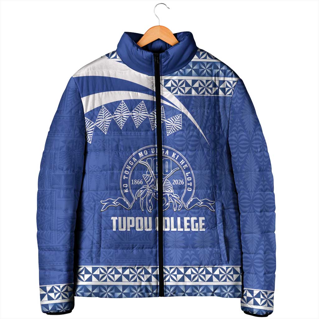 Personalised Tonga Tupou College Toloa Padded Jacket 160 Years Anniversary Tongan Ngatu Pattern LT14 - Polynesian Pride