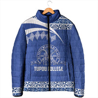 Personalised Tonga Tupou College Toloa Padded Jacket 160 Years Anniversary Tongan Ngatu Pattern LT14 - Polynesian Pride