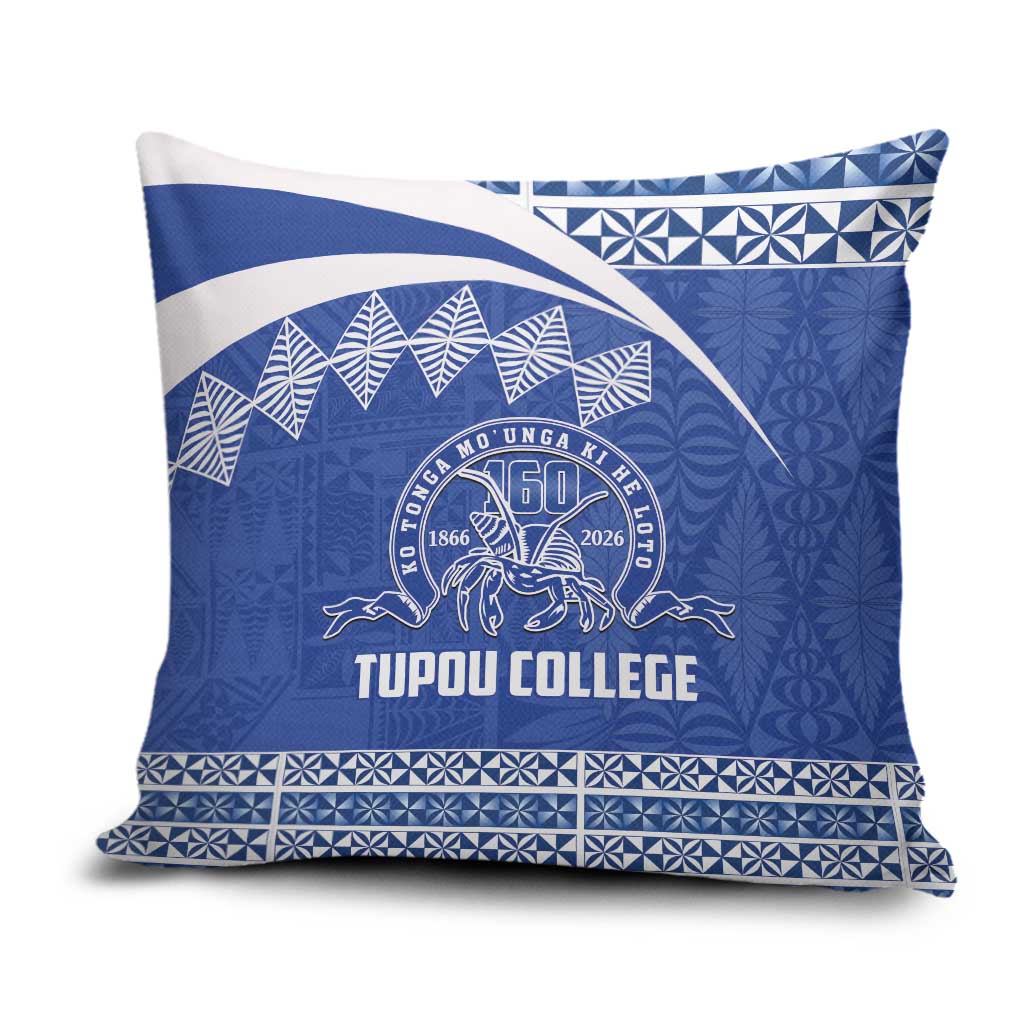 Tonga Tupou College Toloa Pillow Cover 160 Years Anniversary Tongan Ngatu Pattern LT14 Blue - Polynesian Pride