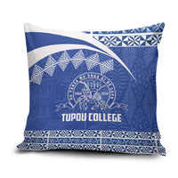 Tonga Tupou College Toloa Pillow Cover 160 Years Anniversary Tongan Ngatu Pattern LT14 Blue - Polynesian Pride
