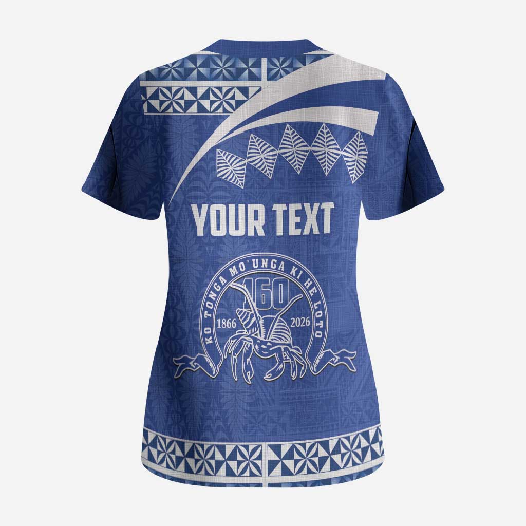 Personalised Tonga Tupou College Toloa Scrub Top 160 Years Anniversary Tongan Ngatu Pattern LT14 - Polynesian Pride