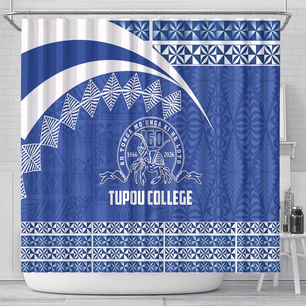 Tonga Tupou College Toloa Shower Curtain 160 Years Anniversary Tongan Ngatu Pattern LT14 - Polynesian Pride