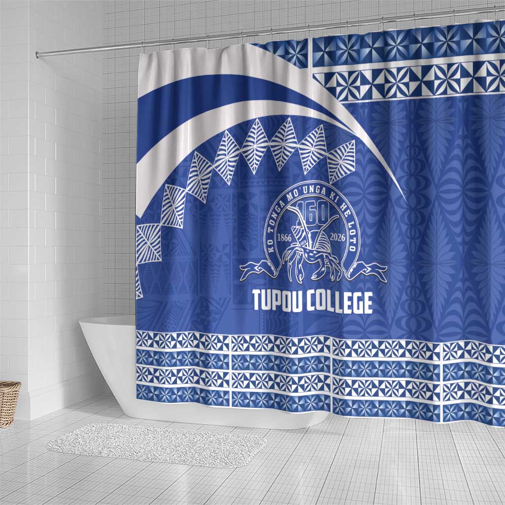 Tonga Tupou College Toloa Shower Curtain 160 Years Anniversary Tongan Ngatu Pattern LT14 - Polynesian Pride