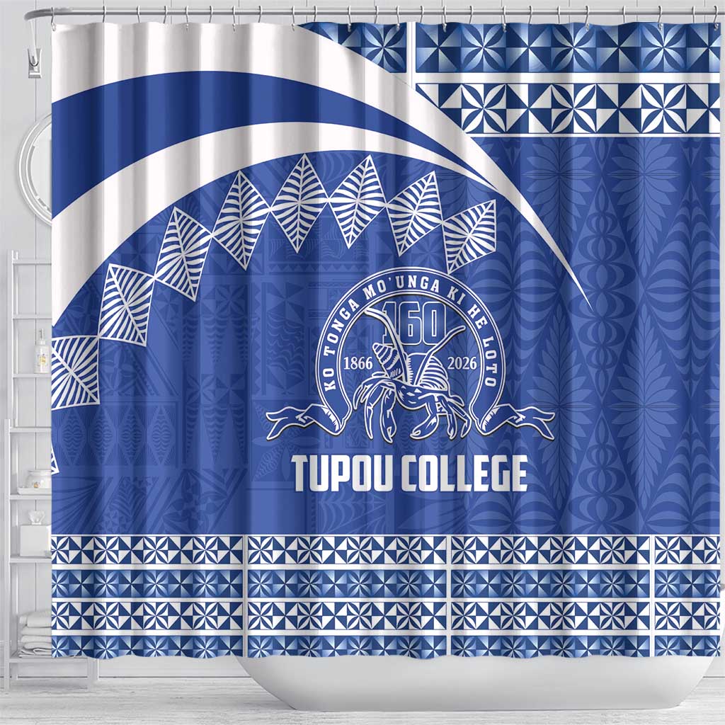 Tonga Tupou College Toloa Shower Curtain 160 Years Anniversary Tongan Ngatu Pattern LT14 - Polynesian Pride