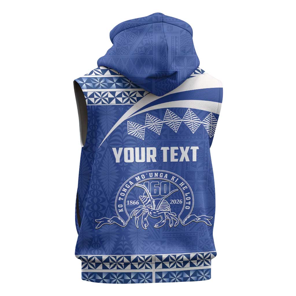 Personalised Tonga Tupou College Toloa Sleeveless Hoodie 160 Years Anniversary Tongan Ngatu Pattern LT14 - Polynesian Pride