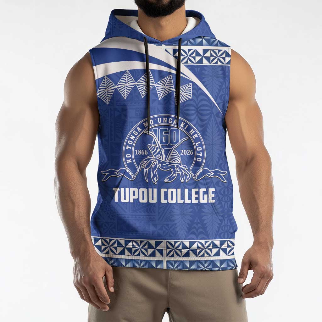 Personalised Tonga Tupou College Toloa Sleeveless Hoodie 160 Years Anniversary Tongan Ngatu Pattern LT14 - Polynesian Pride
