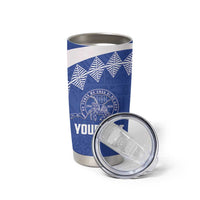 Personalised Tonga Tupou College Toloa Tumbler Cup 160 Years Anniversary Tongan Ngatu Pattern LT14 - Polynesian Pride