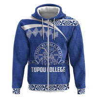 Personalised Tonga Tupou College Toloa Zip Hoodie 160 Years Anniversary Tongan Ngatu Pattern