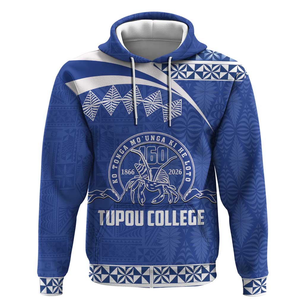 Personalised Tonga Tupou College Toloa Zip Hoodie 160 Years Anniversary Tongan Ngatu Pattern
