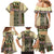 Beige Aotearoa Kowhaiwhai Pattern Family Matching Mermaid Dress and Hawaiian Shirt NZ Maori Quilt Style