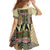 Beige Aotearoa Kowhaiwhai Pattern Family Matching Off Shoulder Short Dress and Hawaiian Shirt NZ Maori Quilt Style