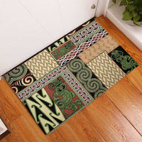 Beige Aotearoa Kowhaiwhai Pattern Rubber Doormat NZ Maori Quilt Style