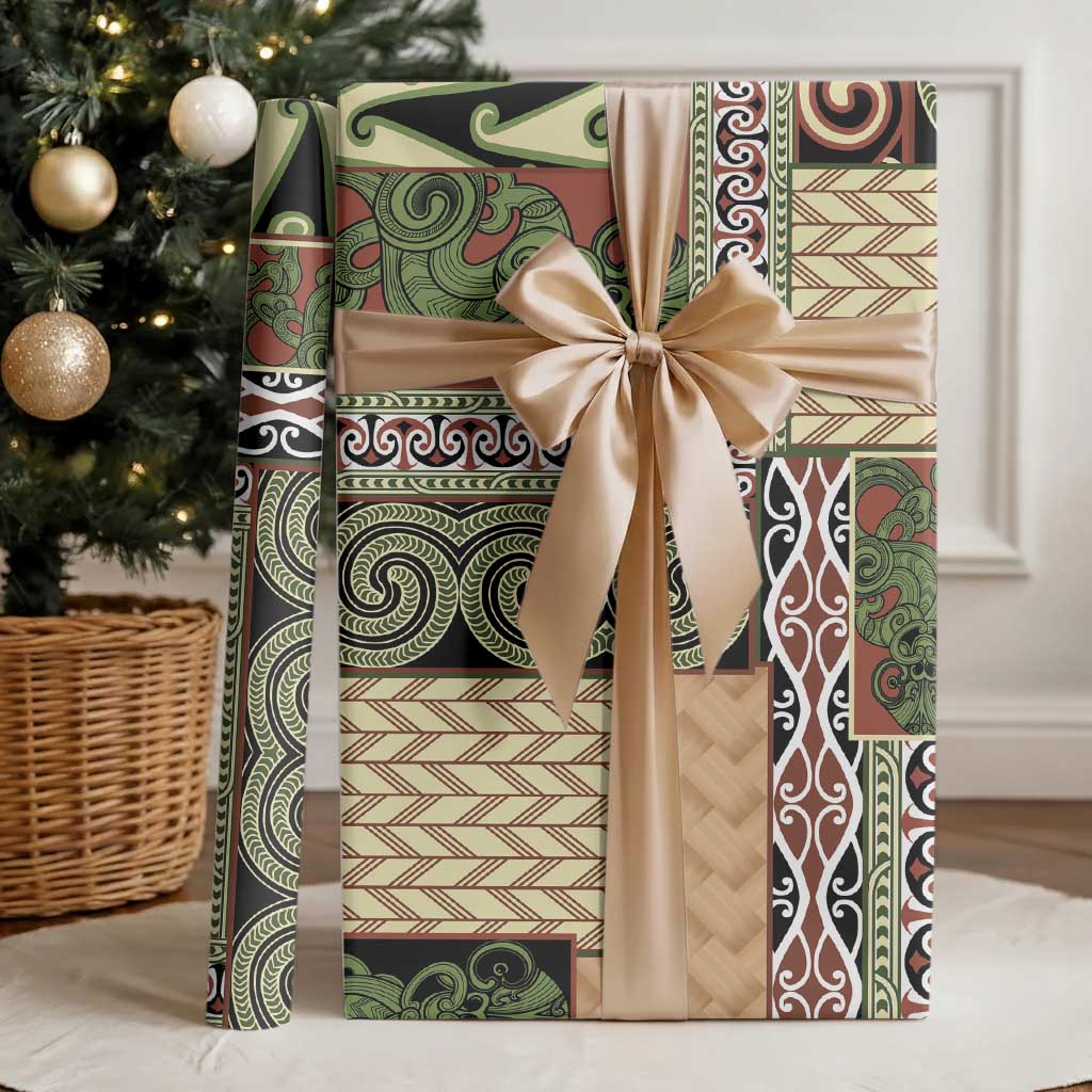 Beige Aotearoa Kowhaiwhai Pattern Wrapping Paper NZ Maori Quilt Style - Polynesian Pride