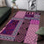 Pink Aotearoa Kowhaiwhai Pattern Area Rug NZ Maori Quilt Style