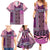 Pink Aotearoa Kowhaiwhai Pattern Family Matching Summer Maxi Dress and Hawaiian Shirt NZ Maori Quilt Style