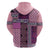 Pink Aotearoa Kowhaiwhai Pattern Hoodie NZ Maori Quilt Style